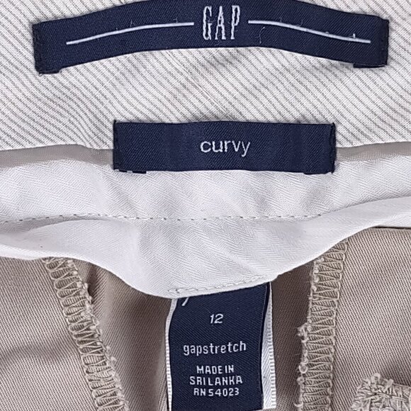 Gap Curvy Women's Beige, Tan, Cotton 2 Pocket Capri Pants Size 12 - Picture 9 of 11